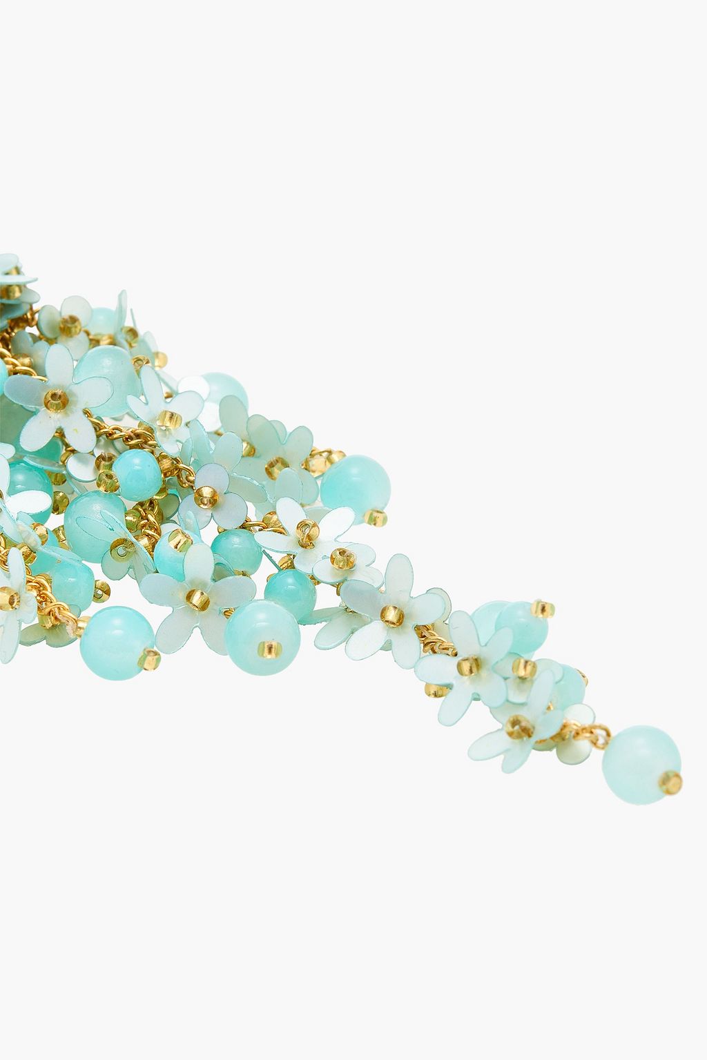 OSCAR DE LA RENTA Gold-tone beaded clip earrings