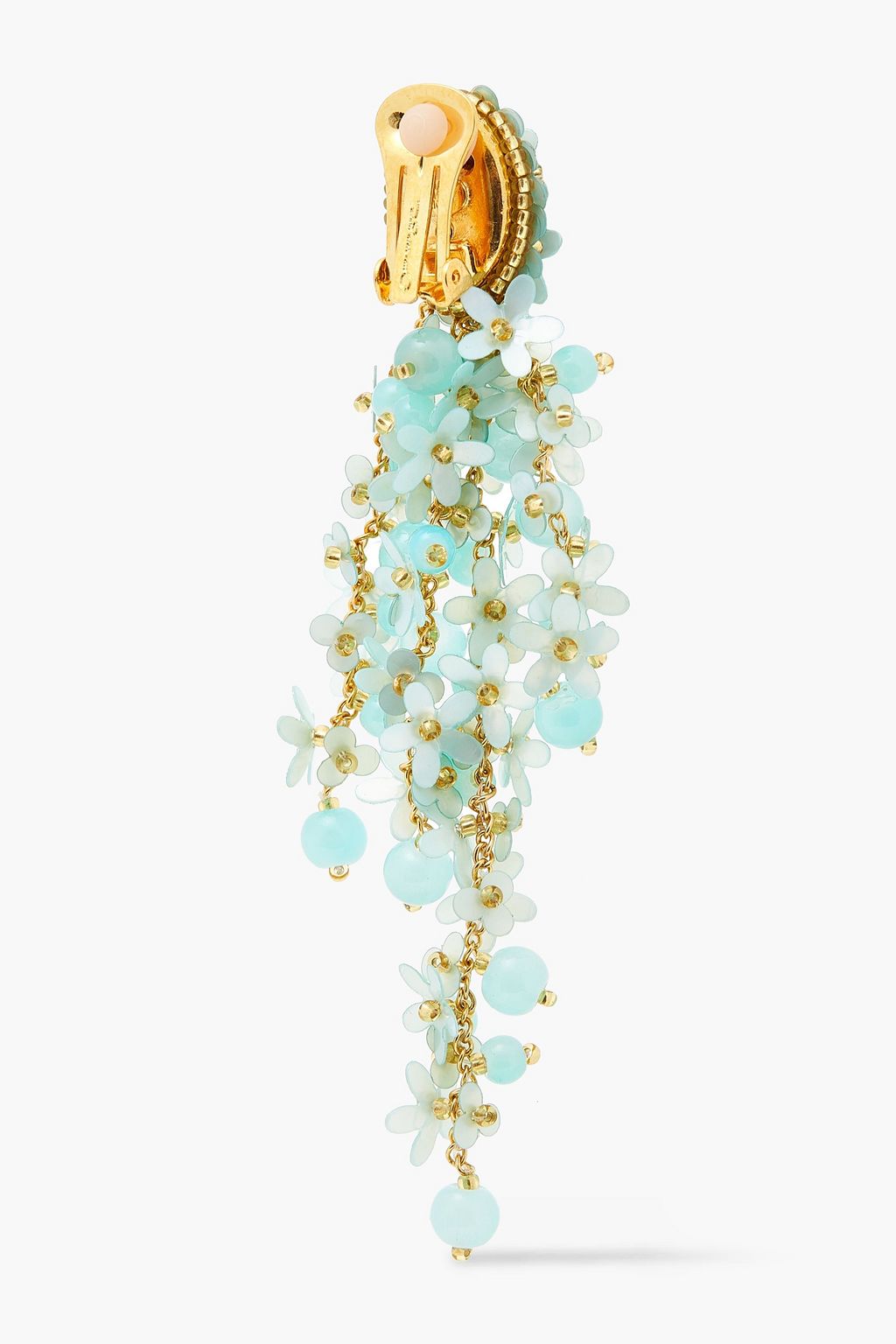 OSCAR DE LA RENTA Gold-tone beaded clip earrings