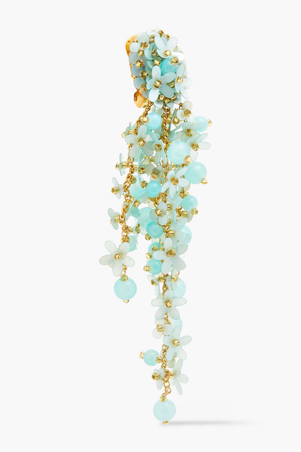 OSCAR DE LA RENTA Gold-tone beaded clip earrings