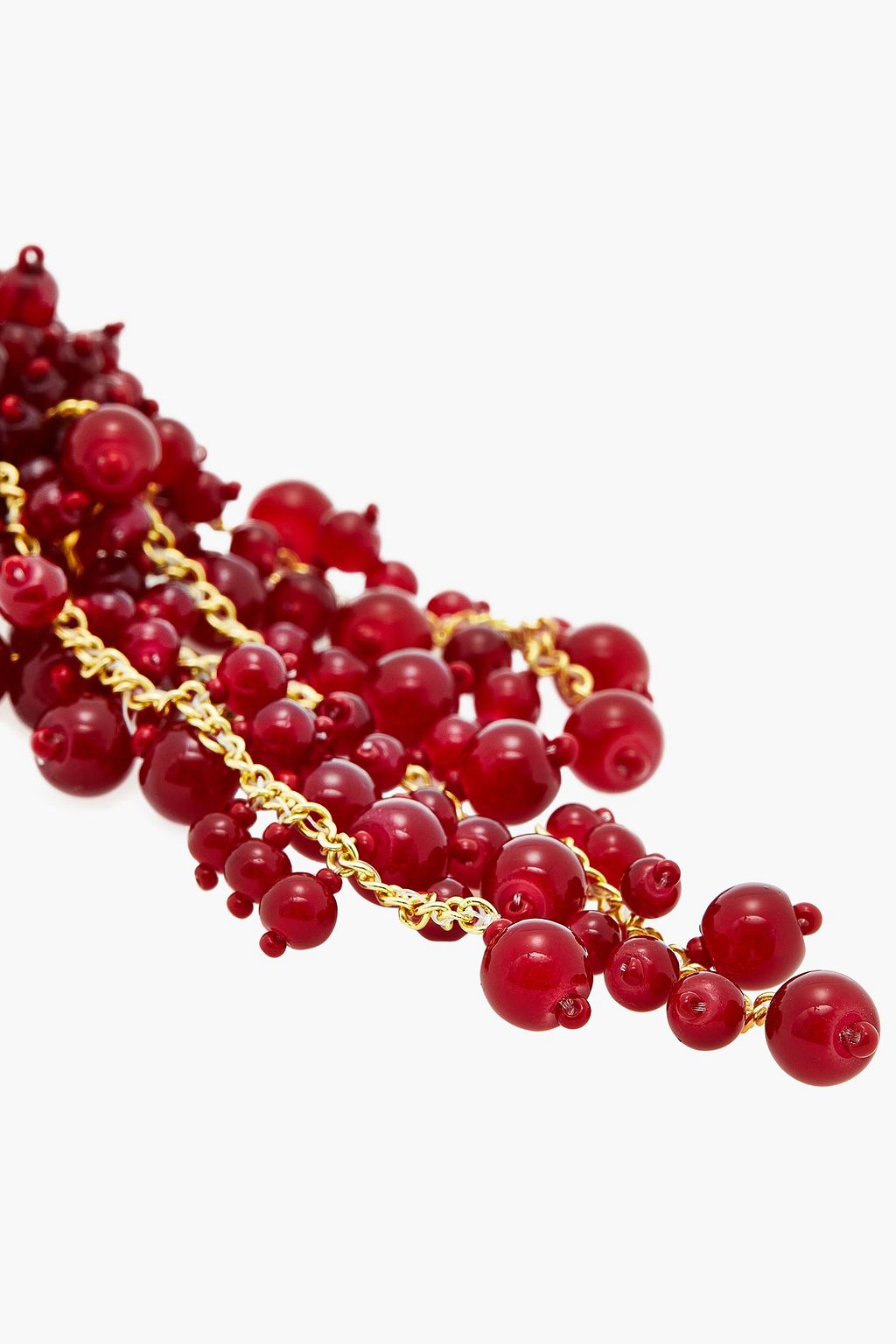 OSCAR DE LA RENTA Gold-tone beaded clip earrings