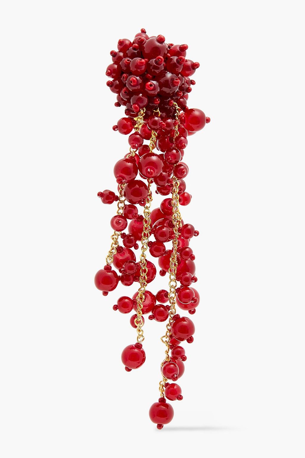 OSCAR DE LA RENTA Gold-tone beaded clip earrings