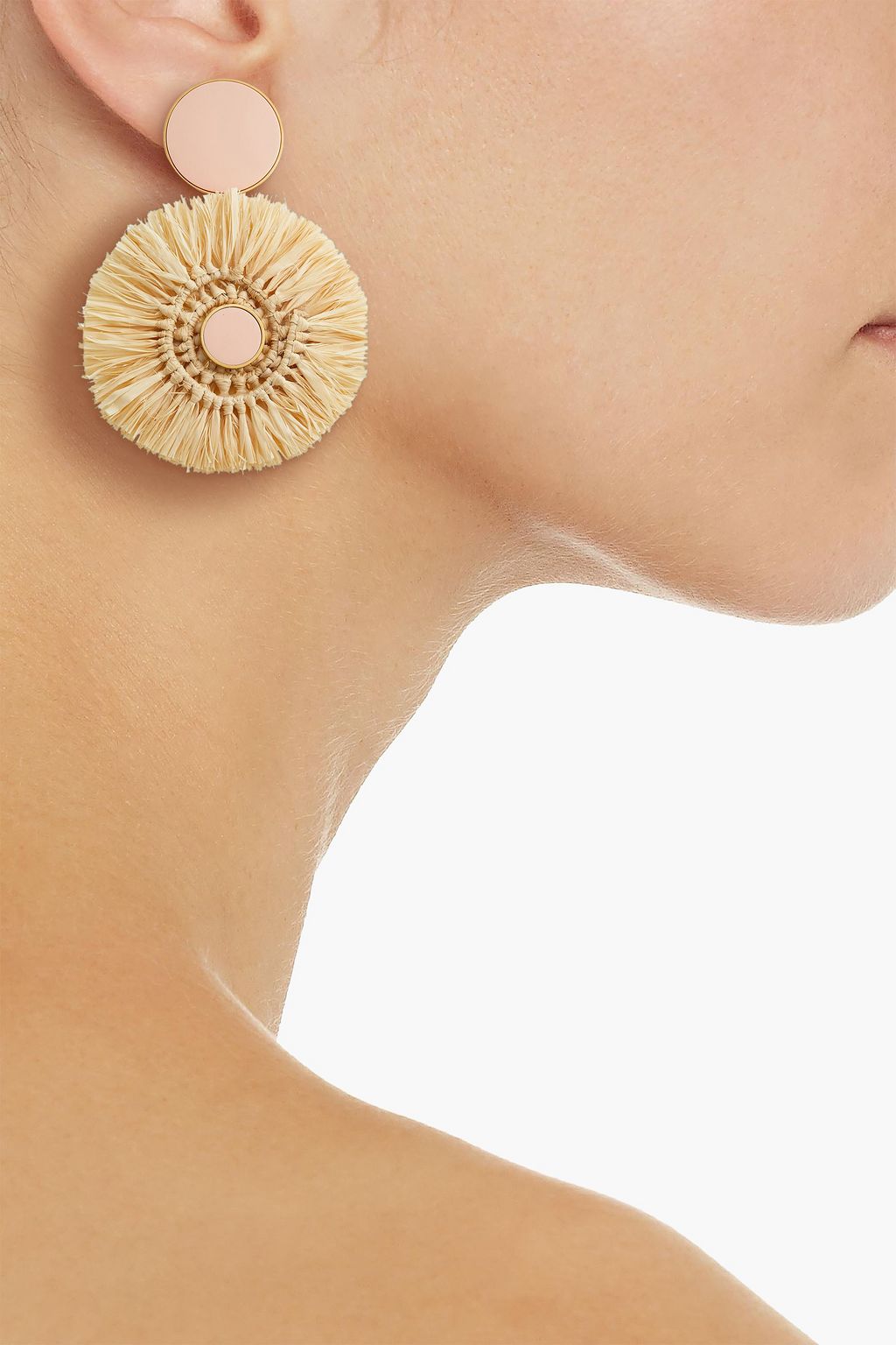 JOANNA LAURA CONSTANTINE Gold-plated, enamel and straw earrings