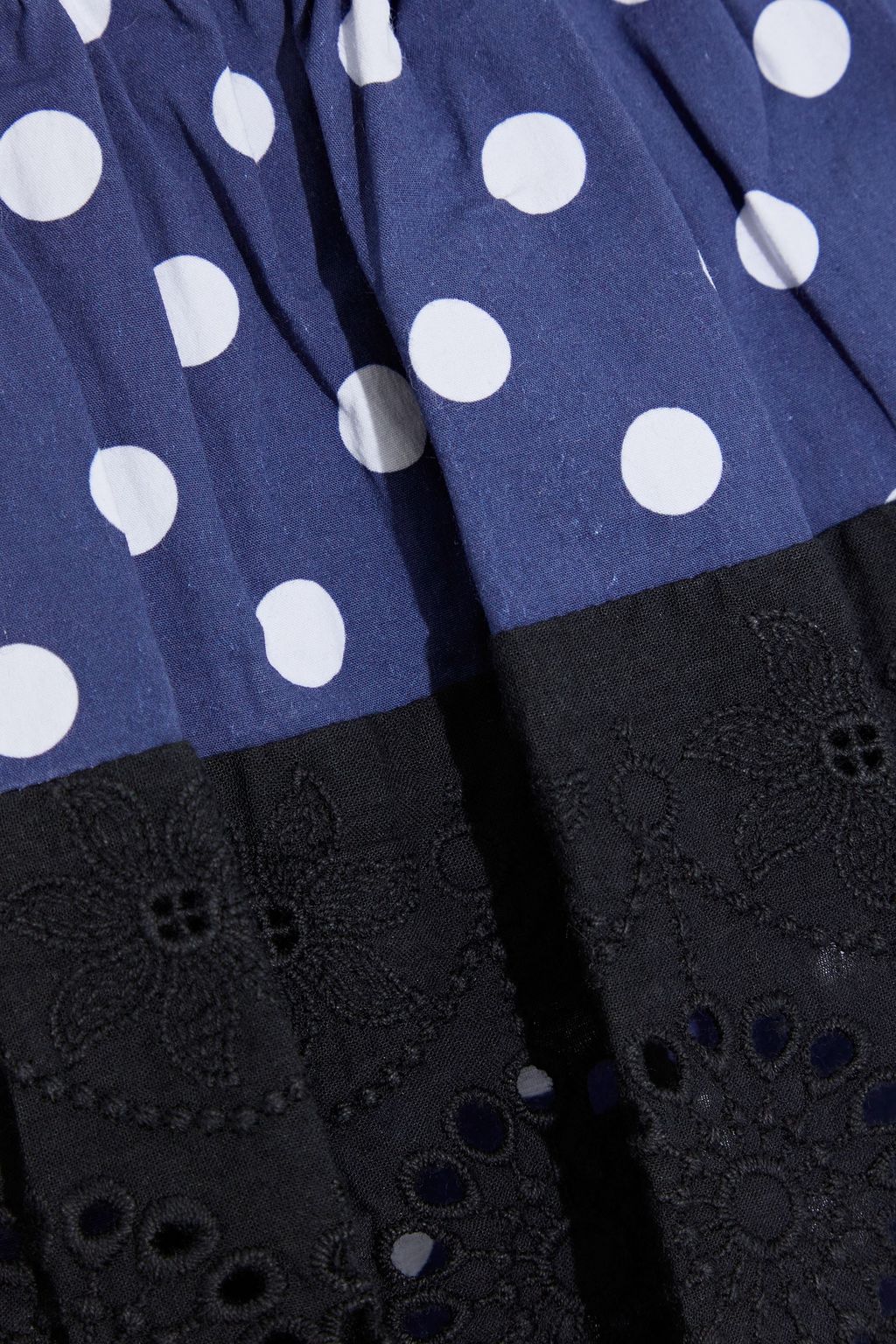 CAROLINE CONSTAS Kolly off-the-shoulder tiered polka-dot cotton-blend poplin midi dress