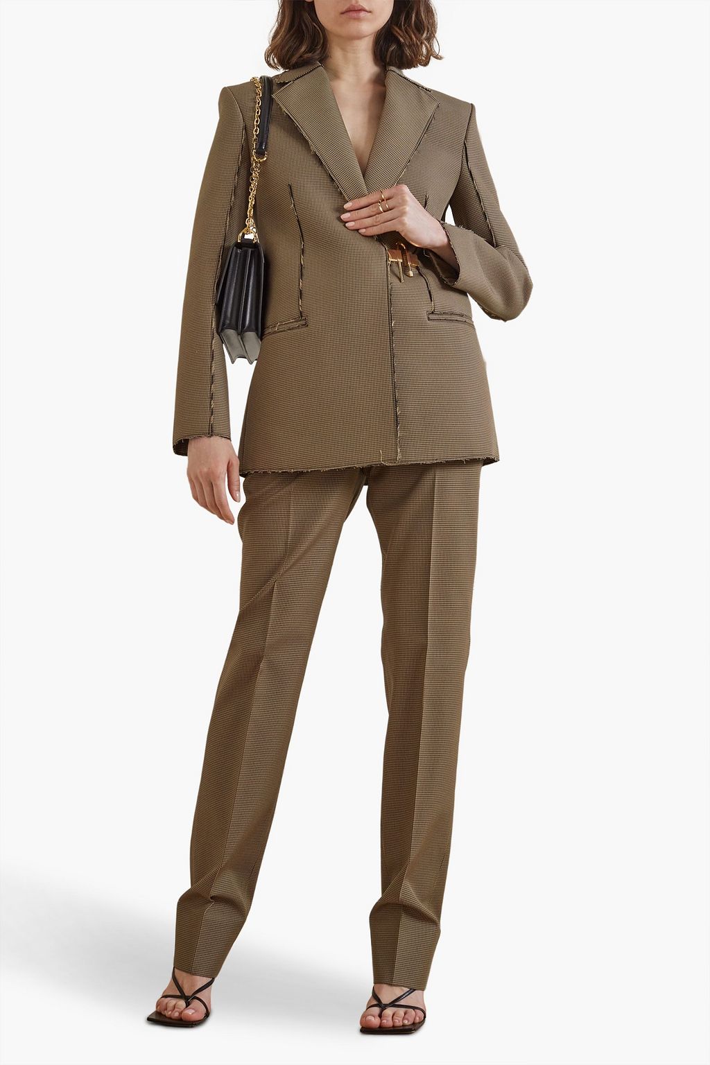 GIVENCHY Embellished houndstooth woven blazer