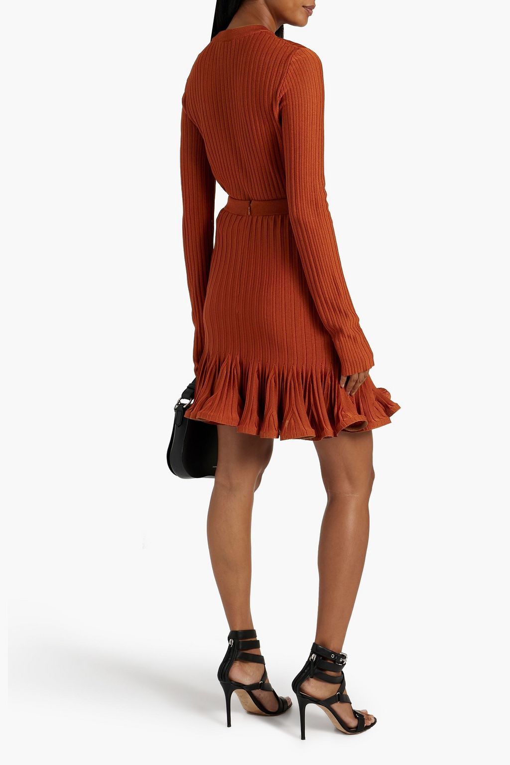 GIVENCHY Ruffled ribbed-knit mini skirt