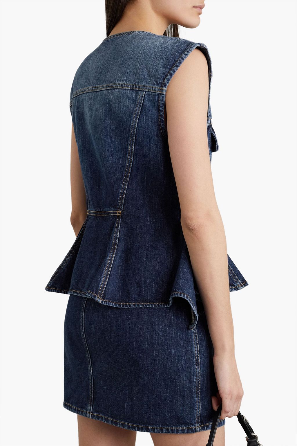 GIVENCHY Denim peplum mini dress