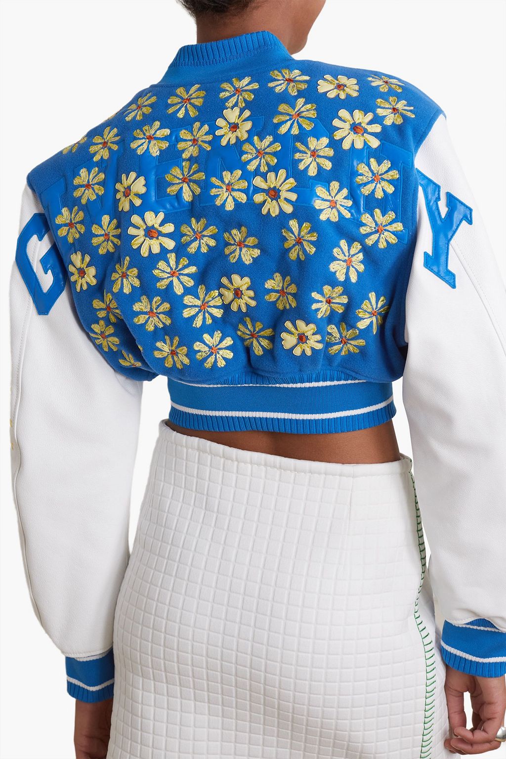cropped wool blend bomber jacket