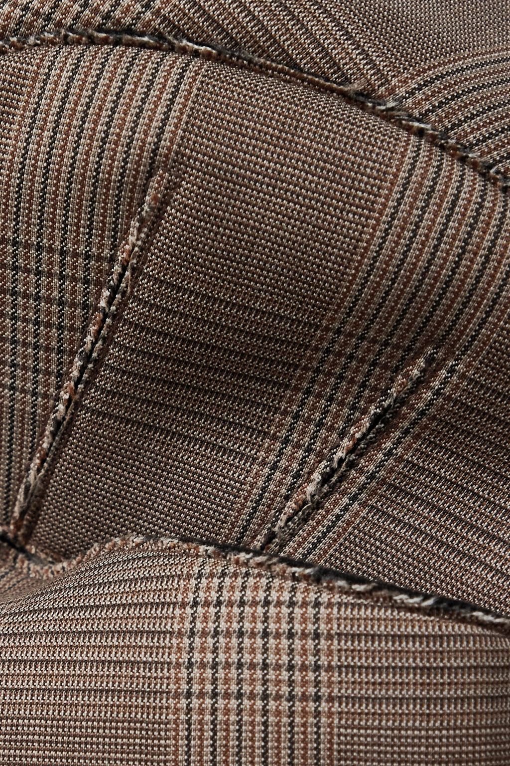 GIVENCHY Cutout Prince of Wales checked wool-blend bra top