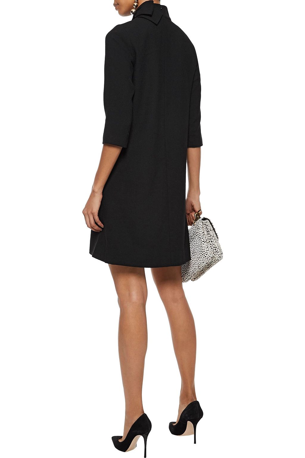 GOAT Ava bow-embellished wool-crepe mini dress