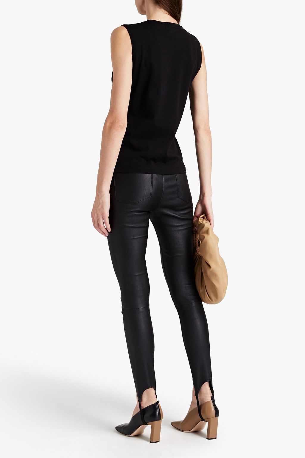 DION LEE Crystal-embellished cotton-jersey tank
