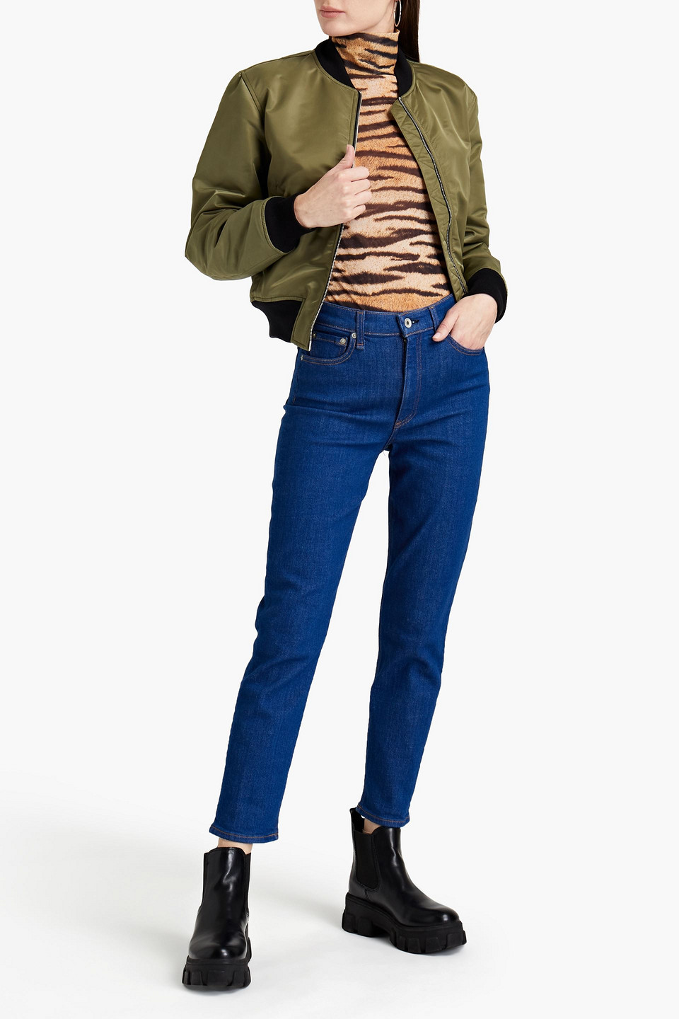 Rag & Bone Nina High-rise Slim-leg Jeans In Mid Denim