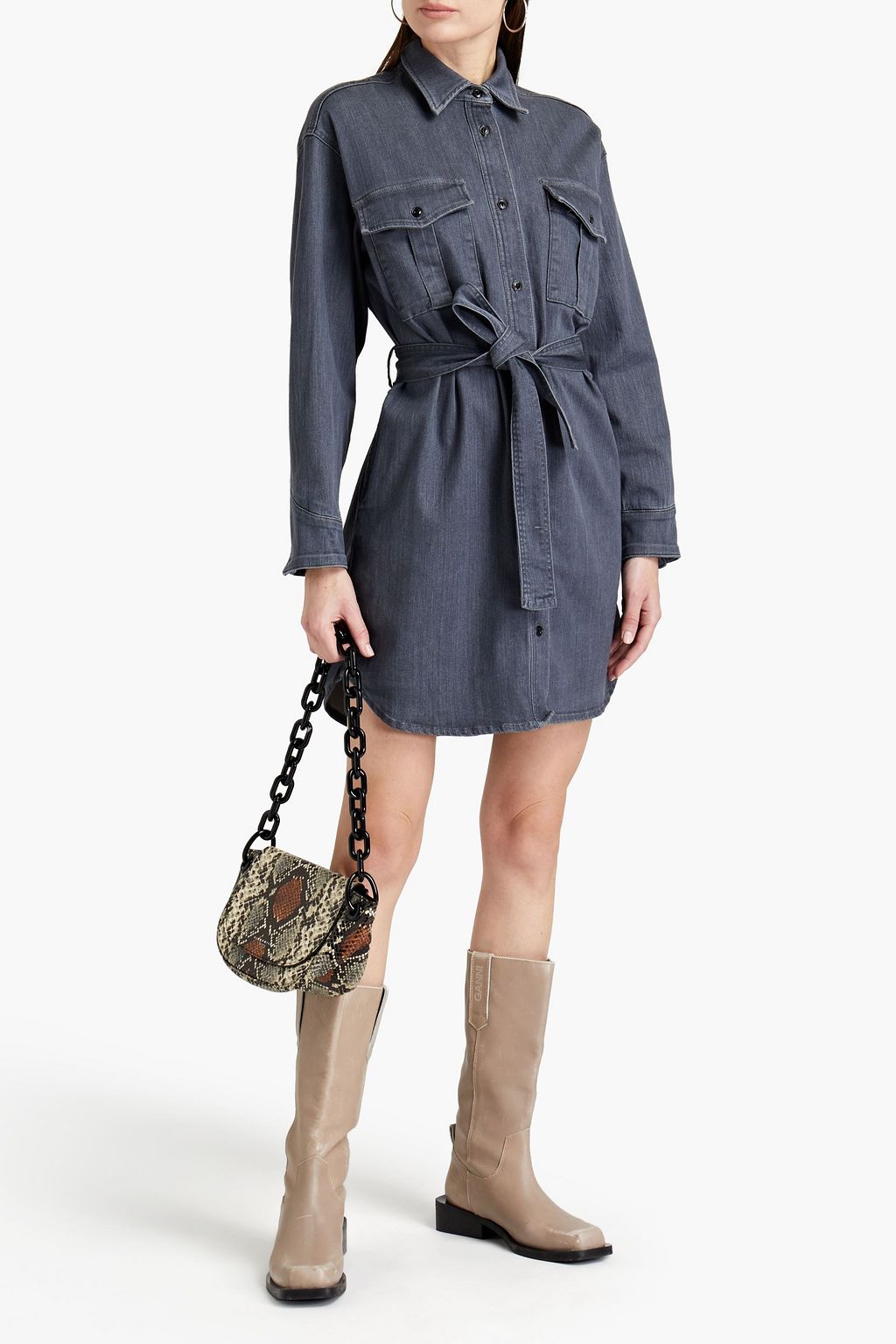 RAG & BONE Belted denim shirt dress