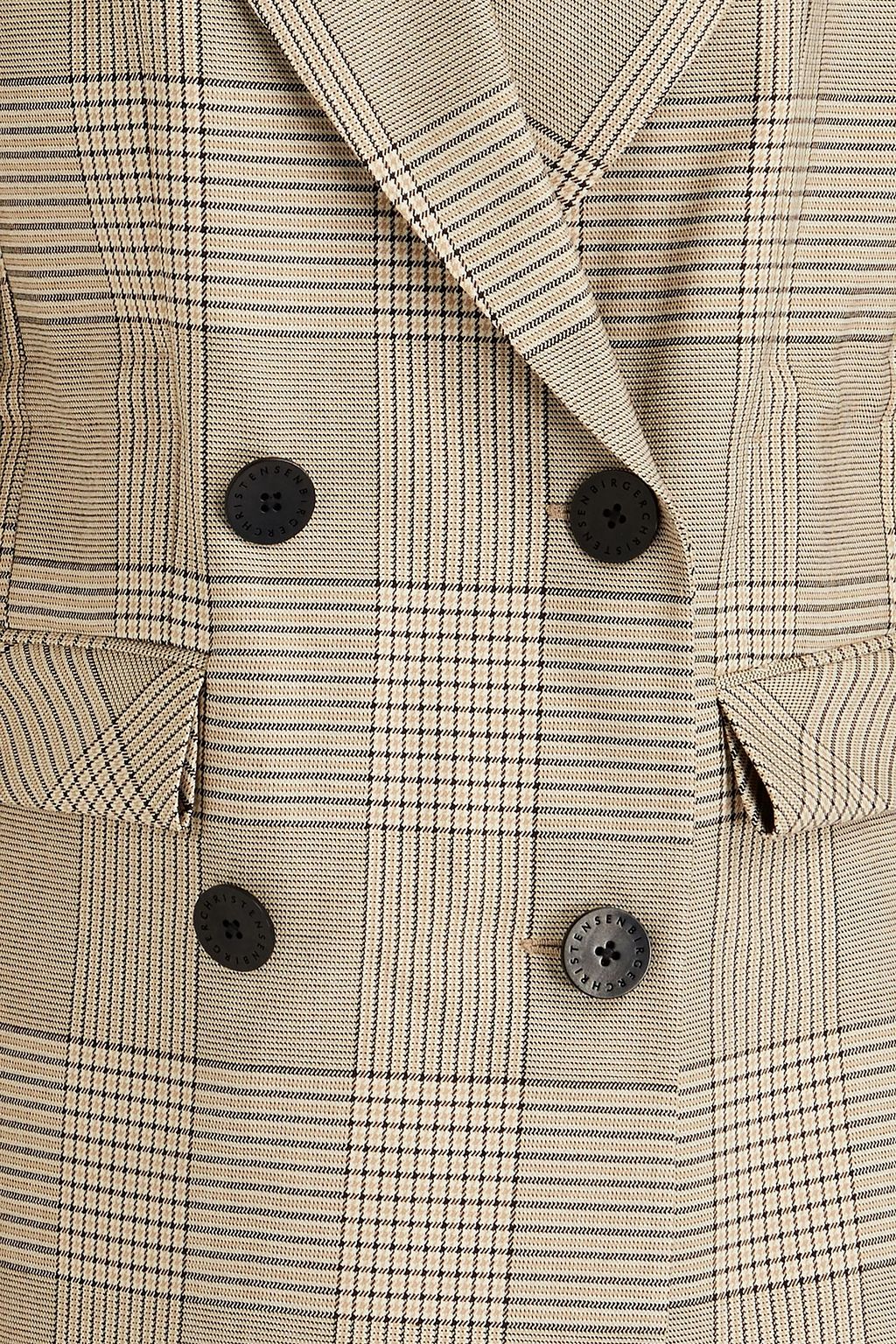 REMAIN BIRGER CHRISTENSEN Double-breasted Prince of Wales checked woven blazer