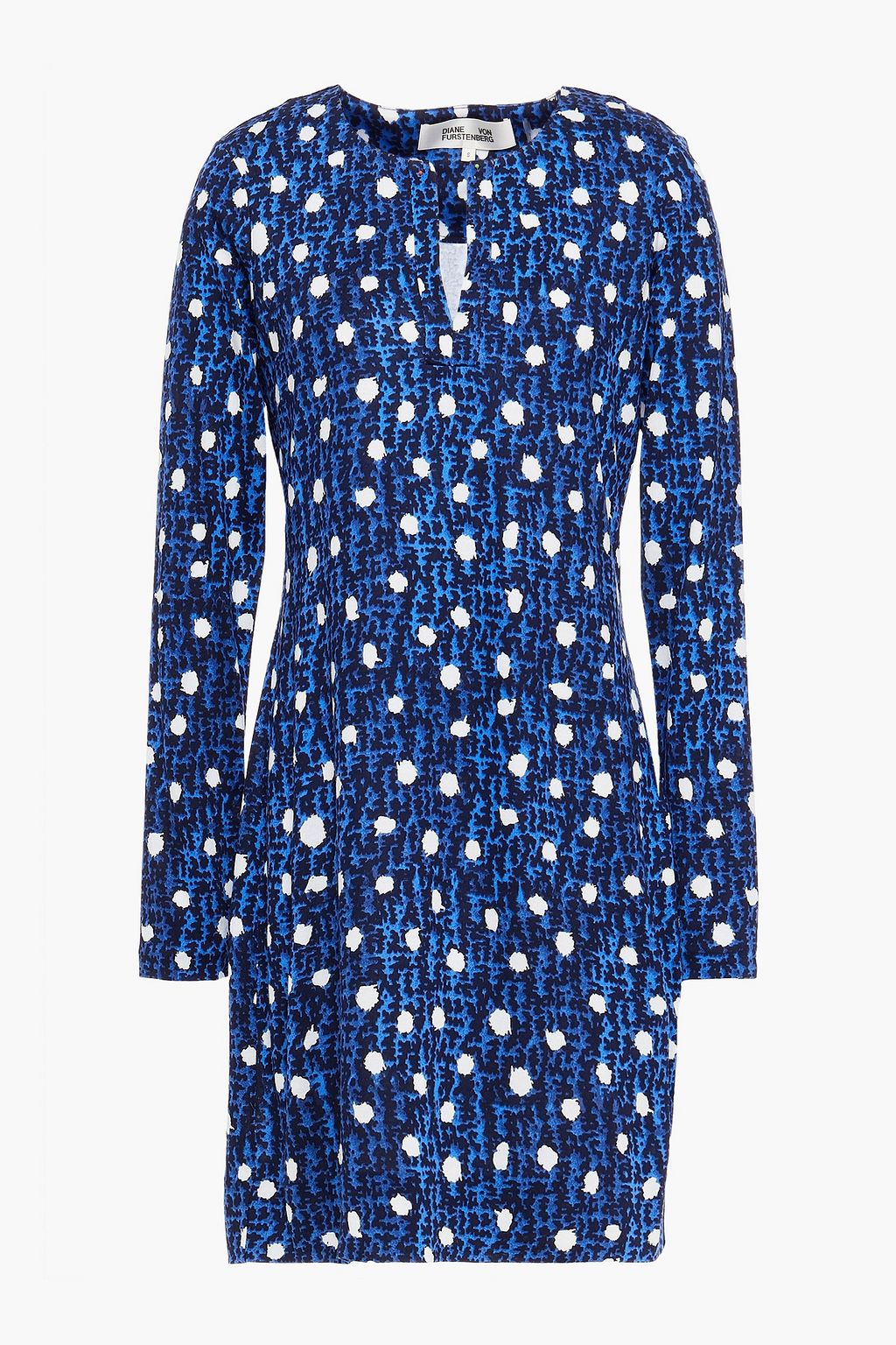 ブルー プリントシルクジャージー ミニワンピース The Outnet Diane Von Furstenberg The Outnet