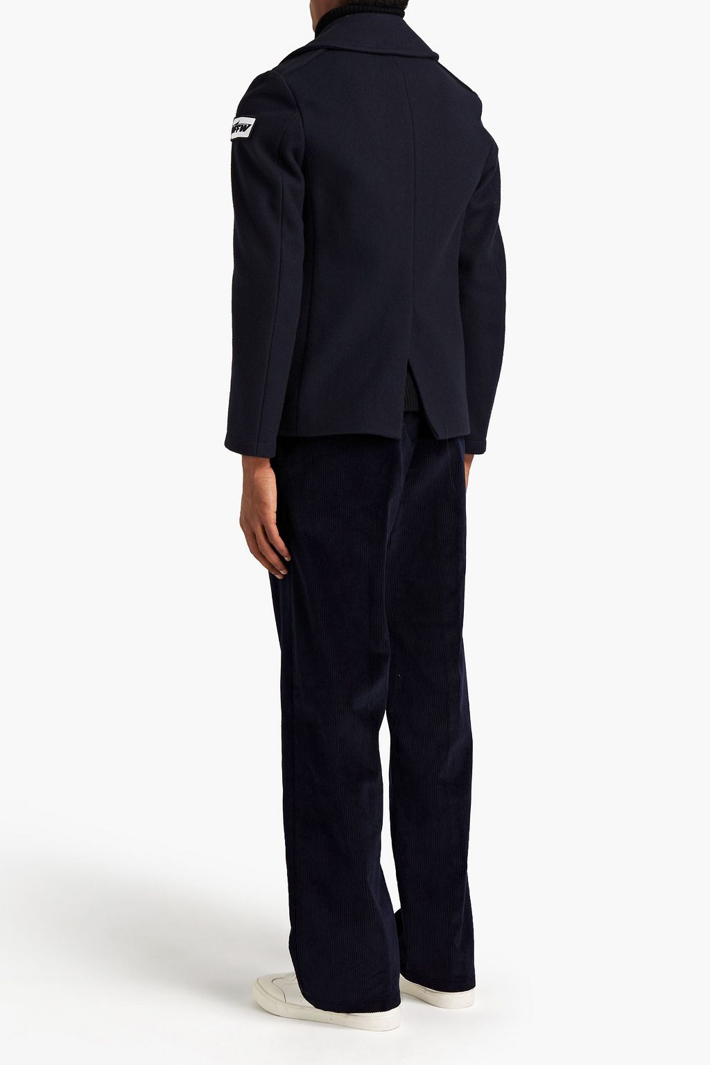 OFF-WHITE™ Logo-appliquéd brushed wool-blend felt coat