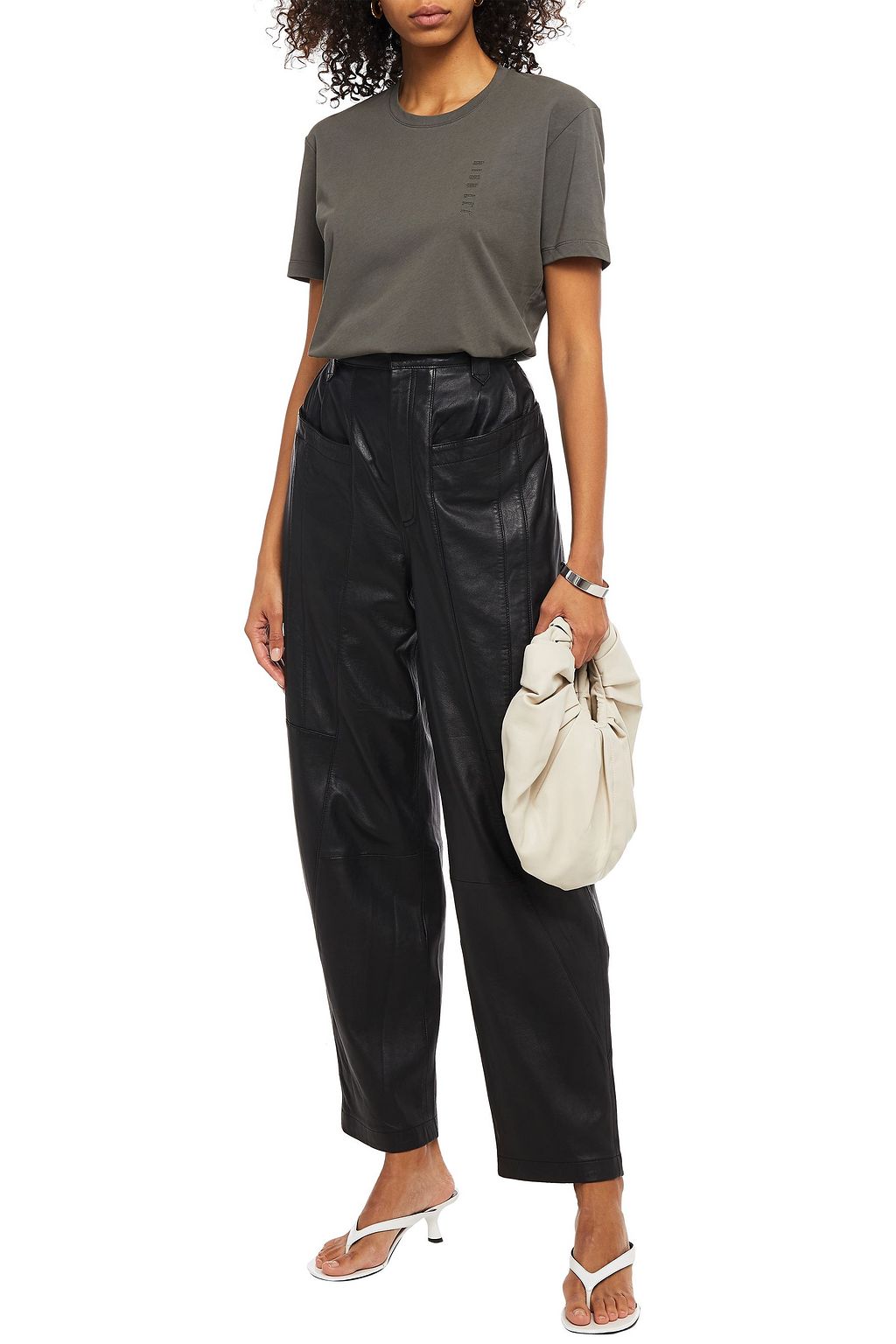 DION LEE Embroidered cotton-jersey T-shirt