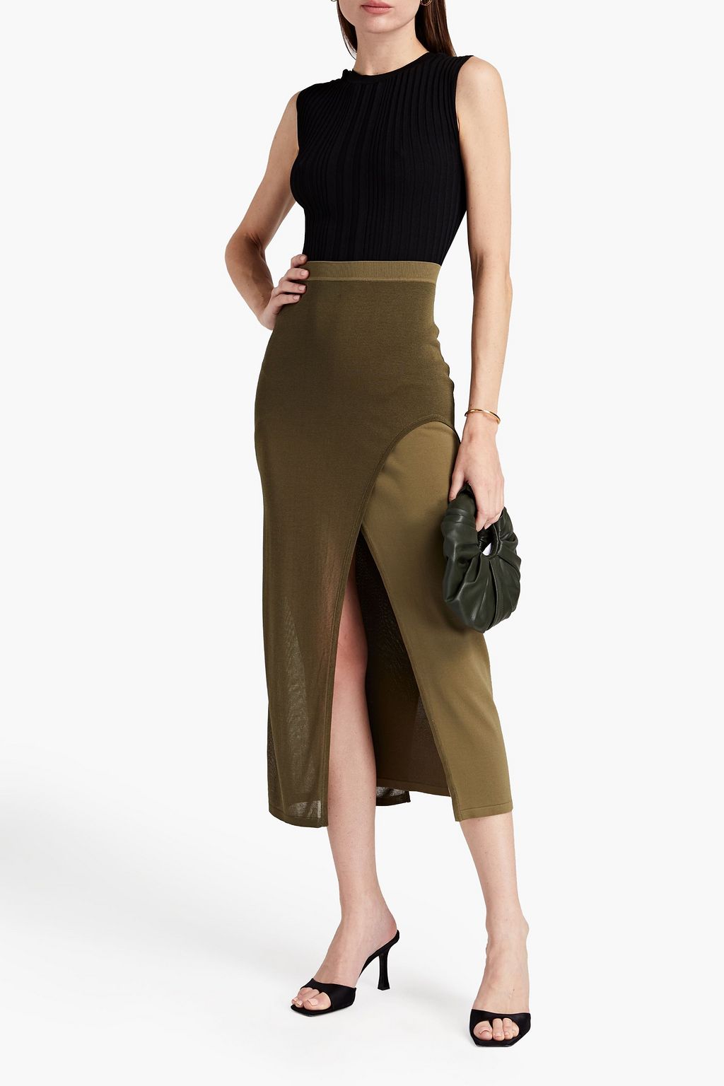 DION LEE Knitted midi skirt