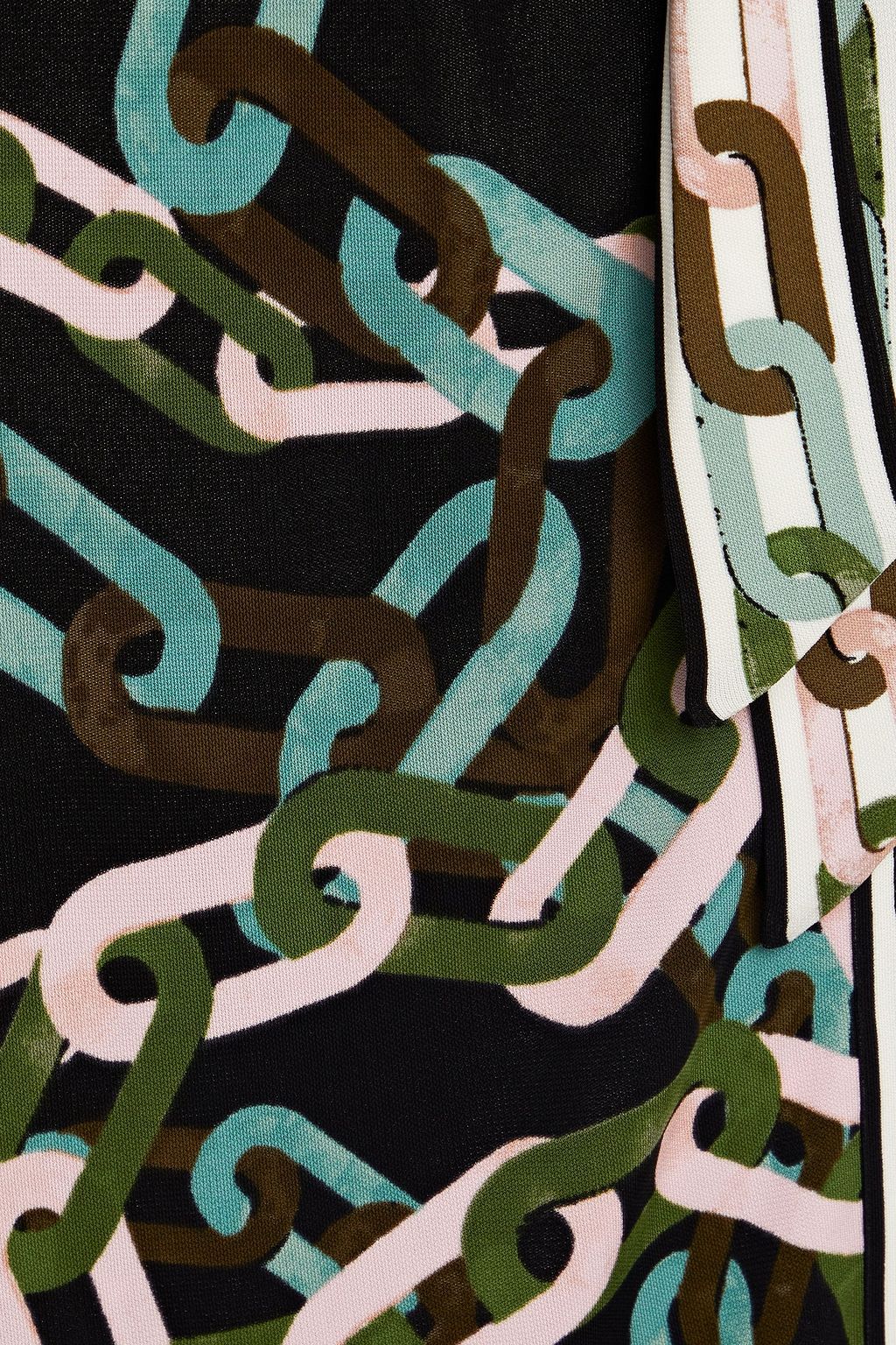 DIANE VON FURSTENBERG Gala printed jersey and chiffon wrap dress