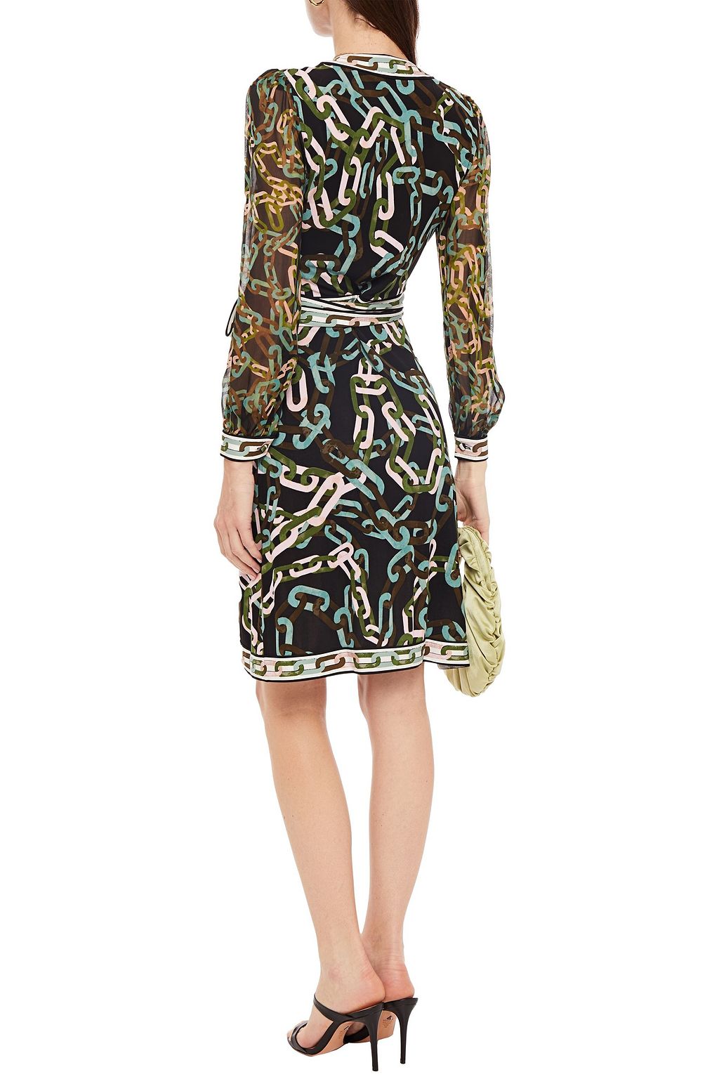 DIANE VON FURSTENBERG Gala printed jersey and chiffon wrap dress