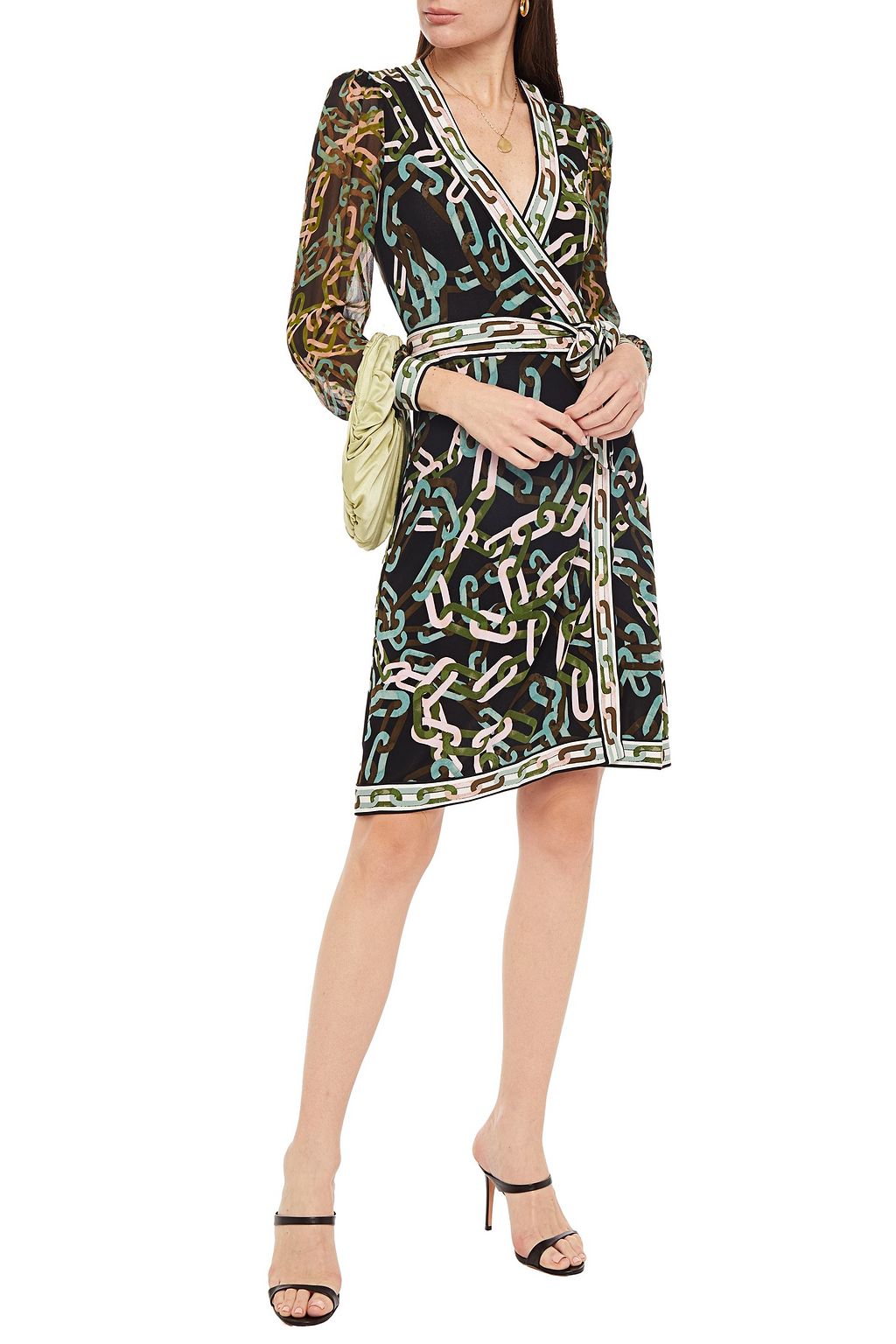 DIANE VON FURSTENBERG Gala printed jersey and chiffon wrap dress