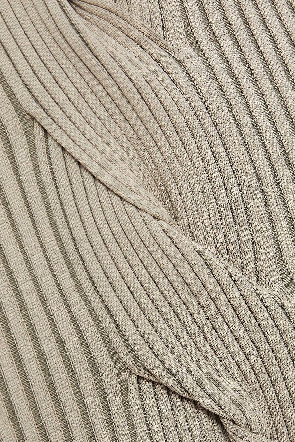 DION LEE Twisted ribbed-knit midi skirt
