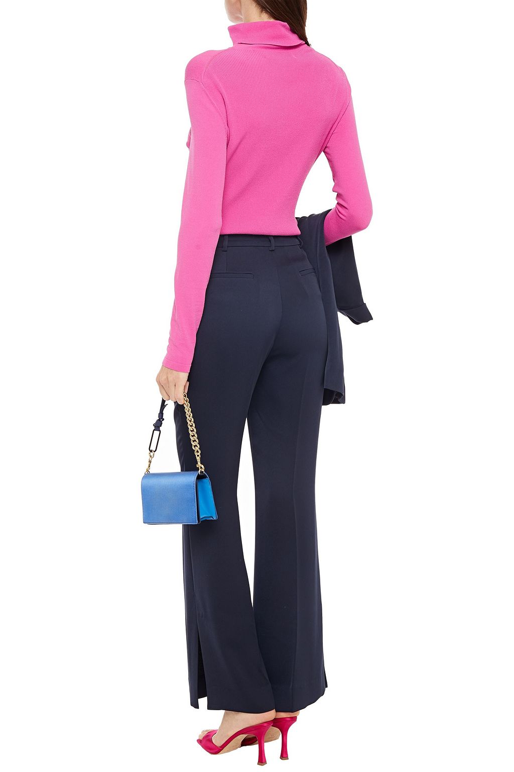 DIANE VON FURSTENBERG Dex satin-crepe bootcut pants