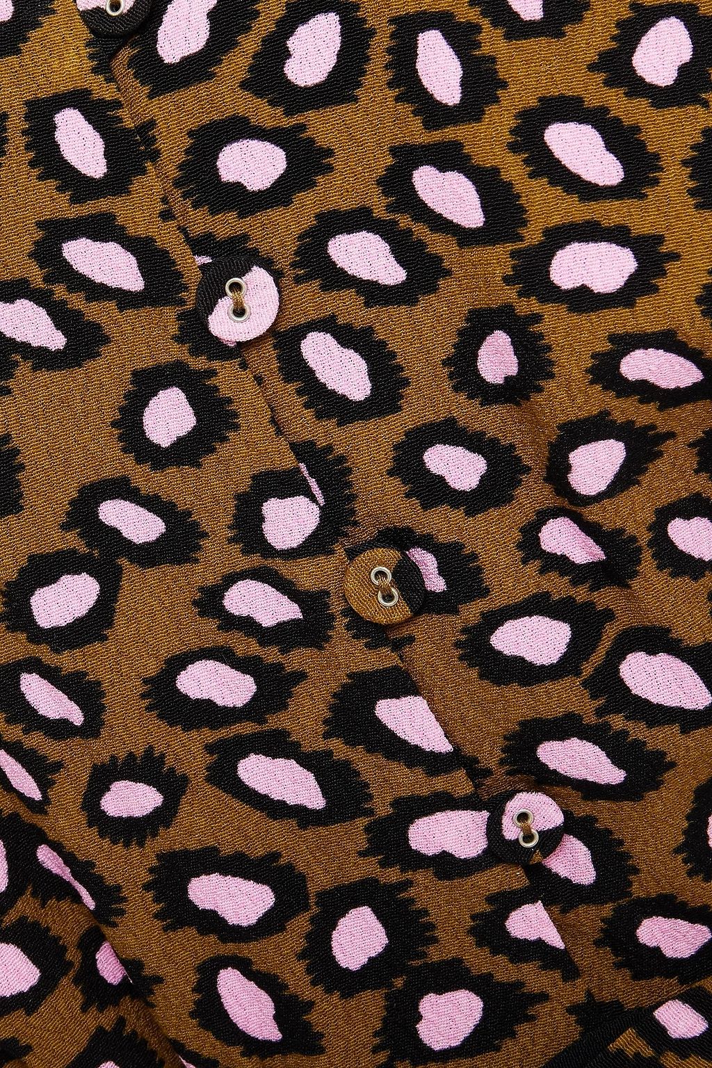 DIANE VON FURSTENBERG Ella wrap-effect leopard-print crepe playsuit