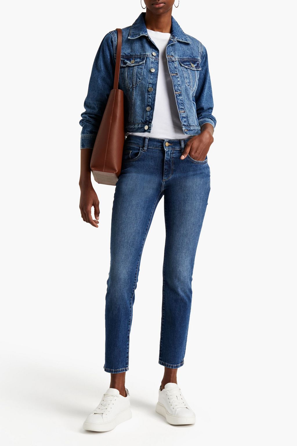 Mid denim Angel high-rise slim-leg 