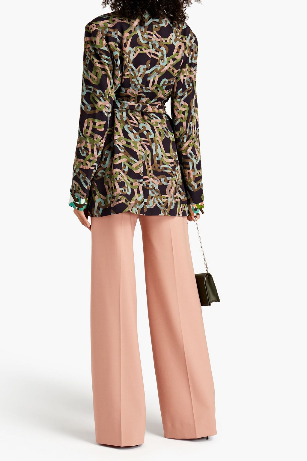 DIANE VON FURSTENBERG Cala crepe de chine-paneled printed twill jacket