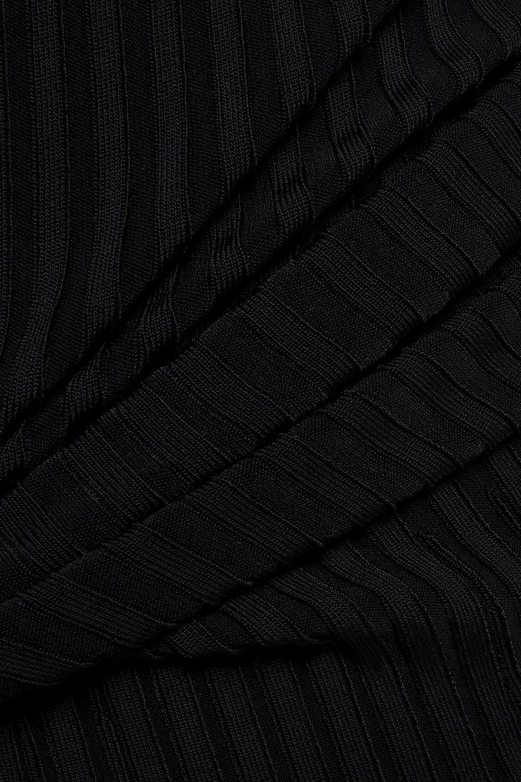 DION LEE Twist-back cutout ribbed-knit midi dress