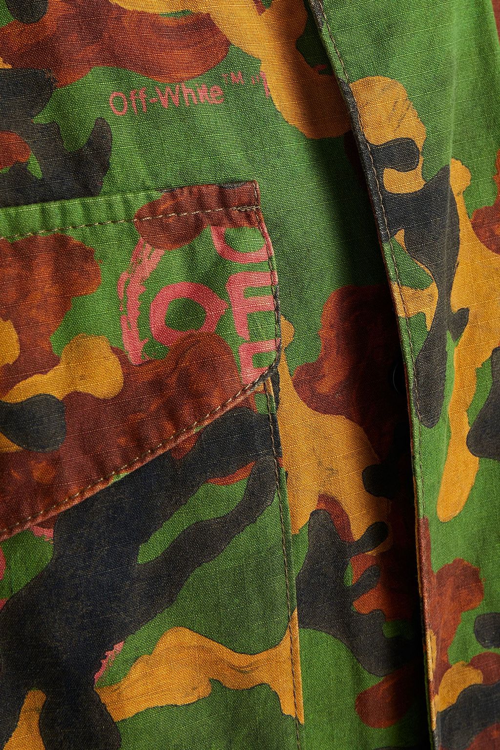 OFF-WHITE™ Printed cotton hooded field jacket
