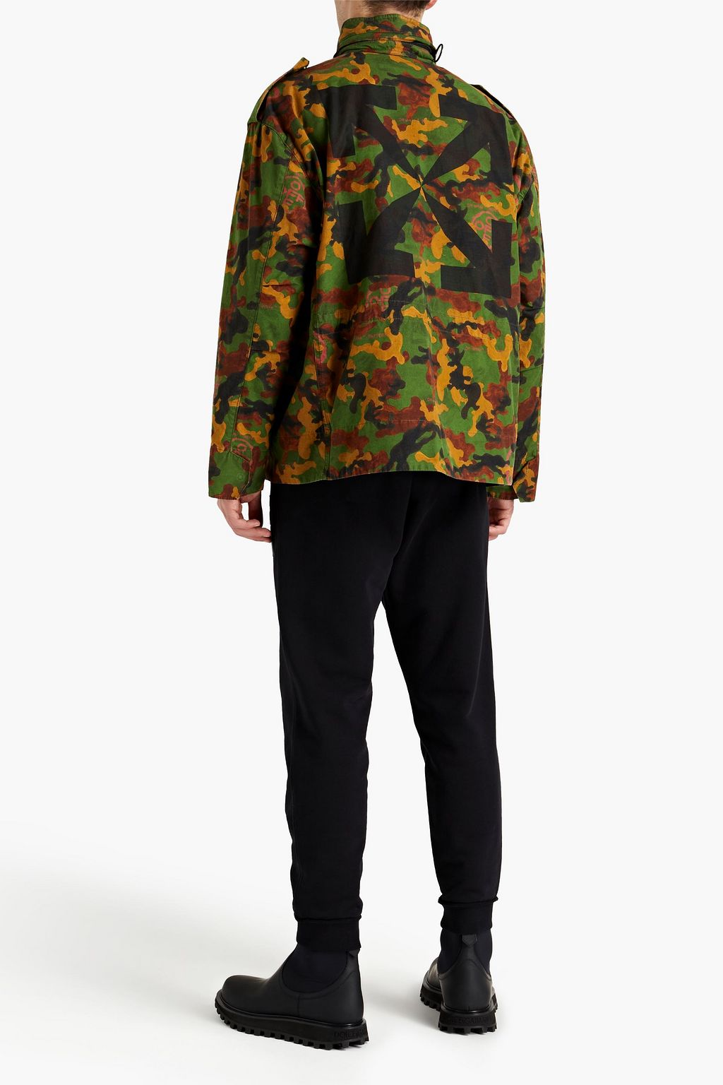OFF-WHITE™ Printed cotton hooded field jacket