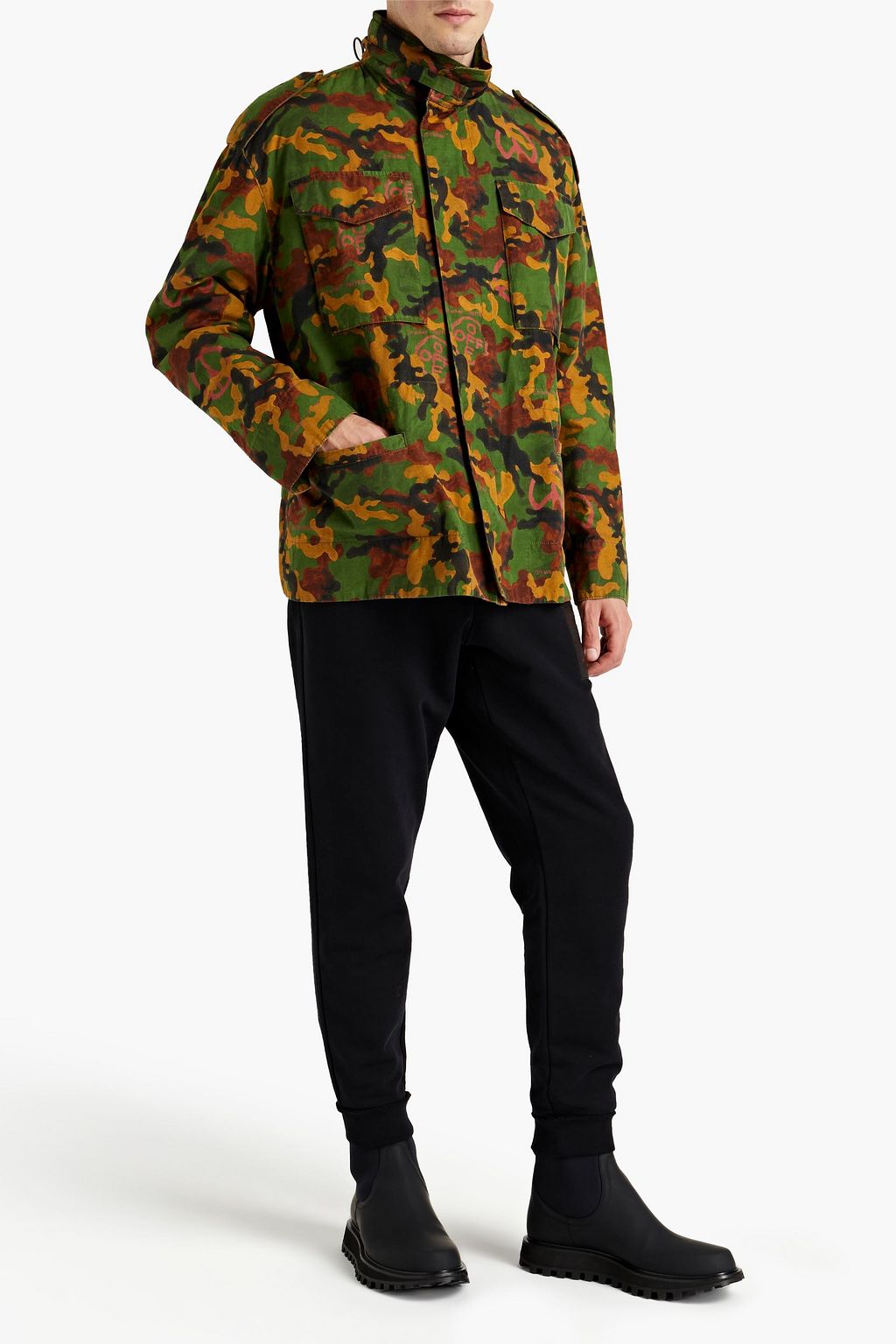 OFF-WHITE™ Printed cotton hooded field jacket