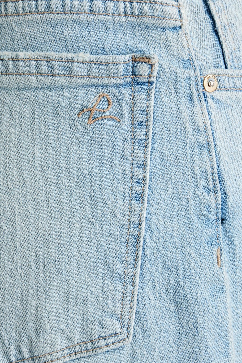 DL1961 Hepburn cropped distressed high-rise wide-leg jeans