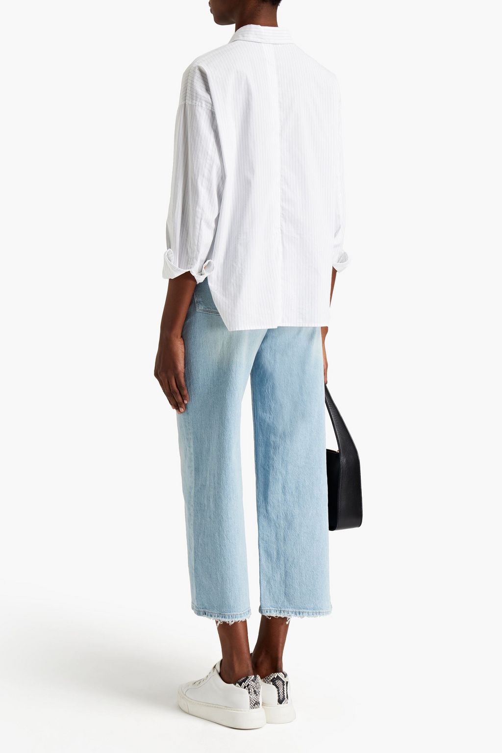 DL1961 Hepburn cropped distressed high-rise wide-leg jeans