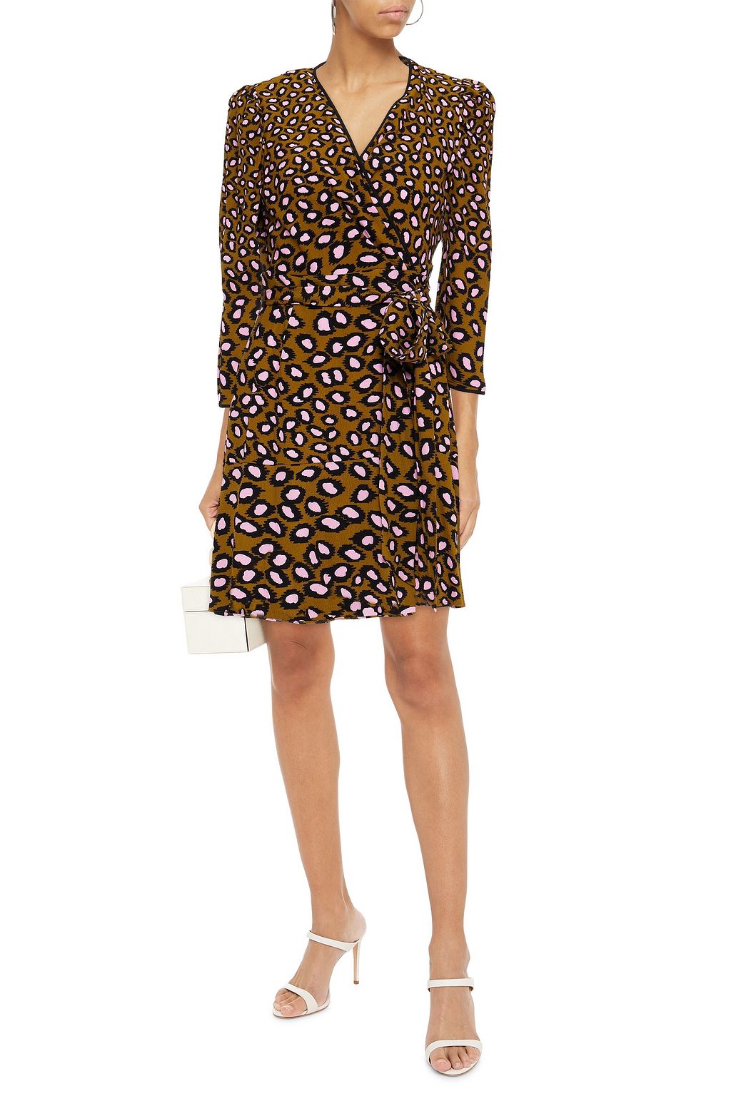 DIANE VON FURSTENBERG Charlene gathered printed crepe wrap dress