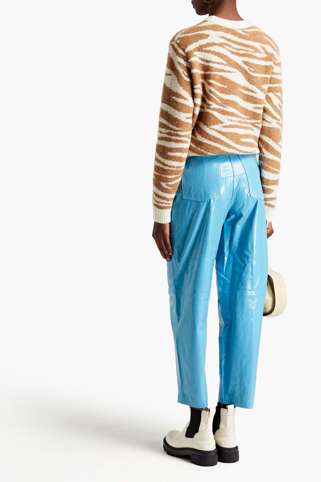 REMAIN BIRGER CHRISTENSEN Cleo crinkled glossed-leather tapered pants