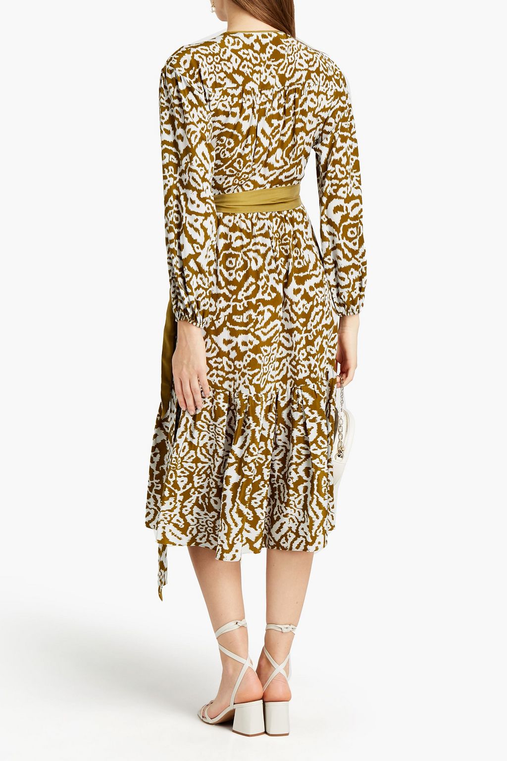 DIANE VON FURSTENBERG Patricia leopard-print silk crepe de chine midi wrap dress