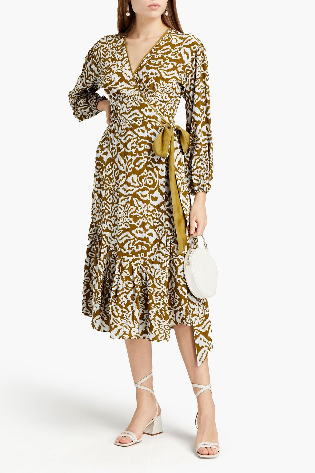 DIANE VON FURSTENBERG Patricia leopard-print silk crepe de chine midi wrap dress