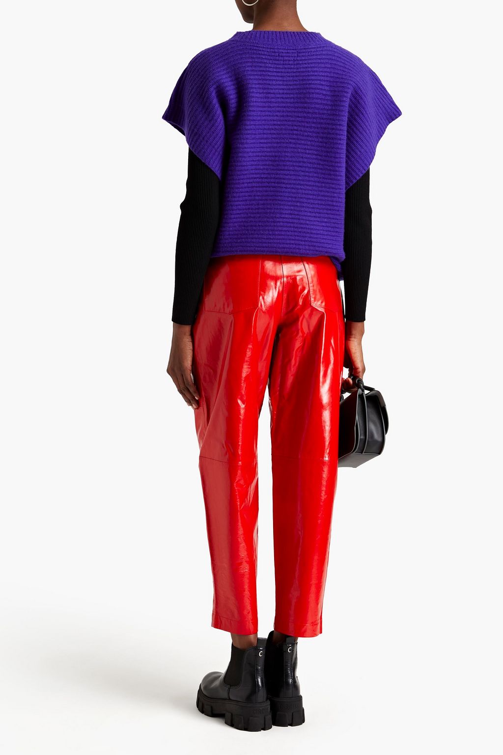 REMAIN BIRGER CHRISTENSEN Cleo crinkled glossed-leather tapered pants
