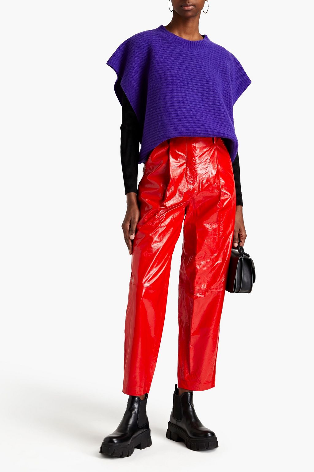 REMAIN BIRGER CHRISTENSEN Cleo crinkled glossed-leather tapered pants