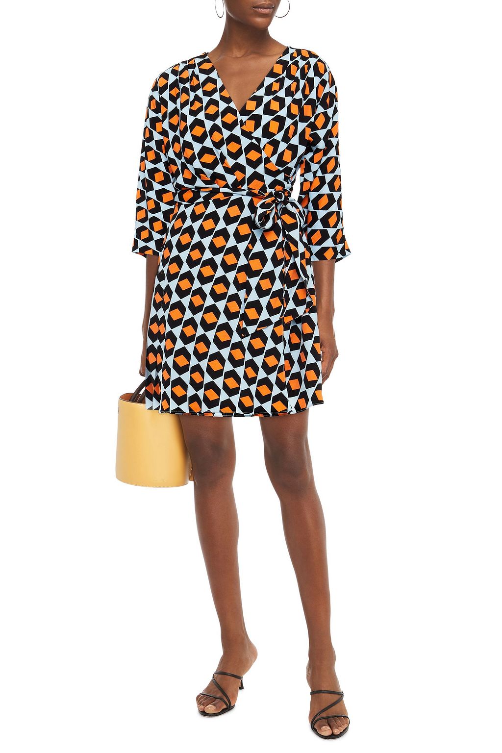 DIANE VON FURSTENBERG Sheena leopard-print crepe mini wrap dress