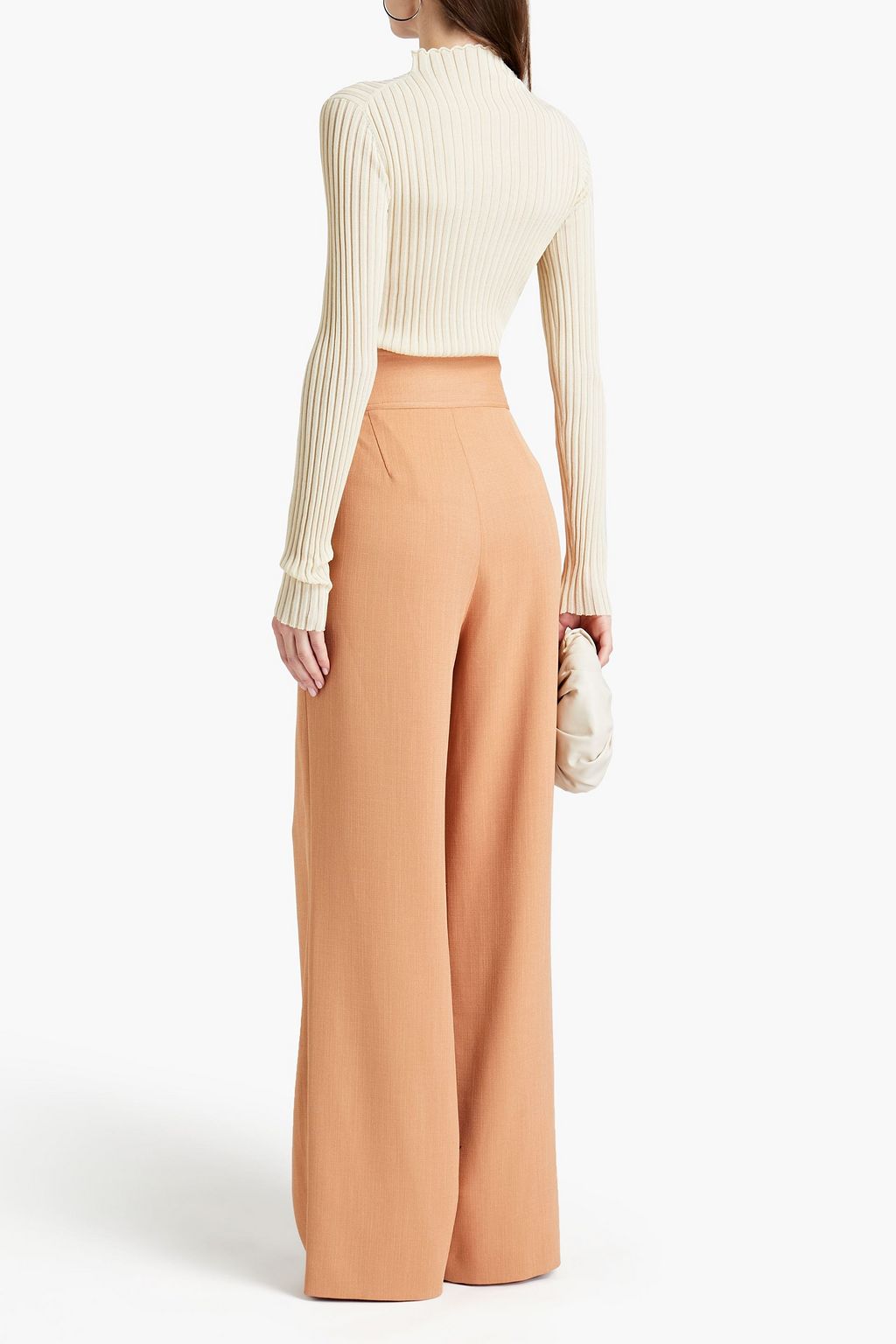 DION LEE Pleated canvas wide-leg pants