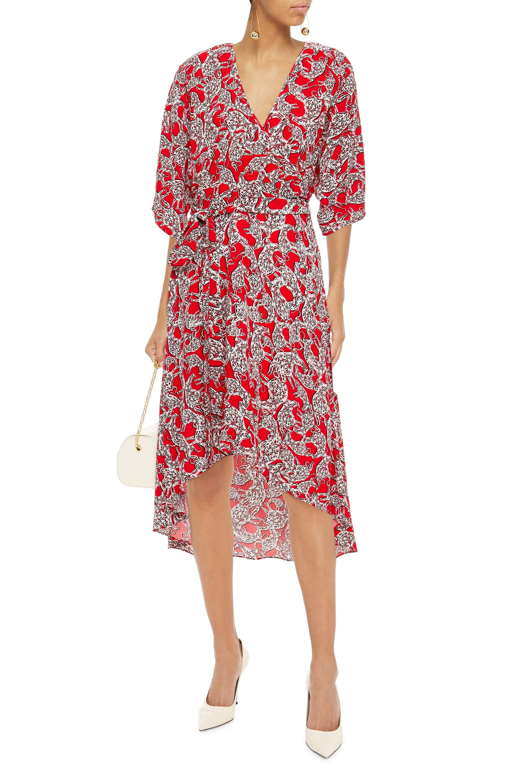 Diane von Furstenberg Eloise printed crepe wrap dress