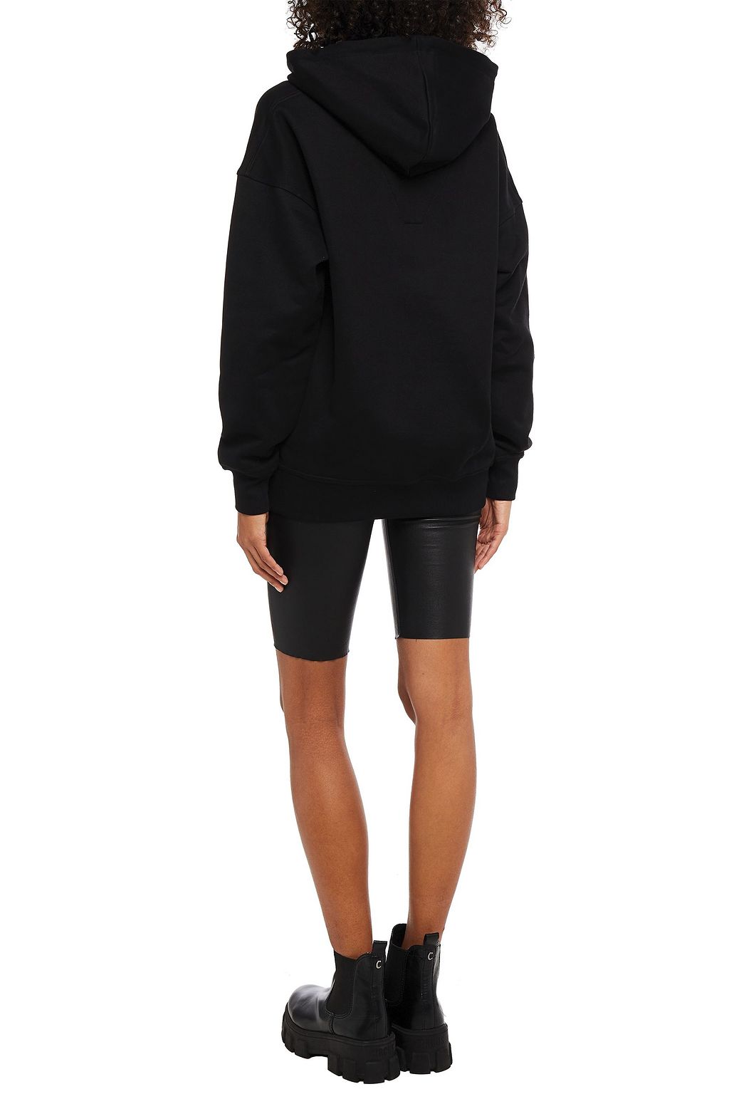 DION LEE Crystal-embellished French cotton-terry hoodie