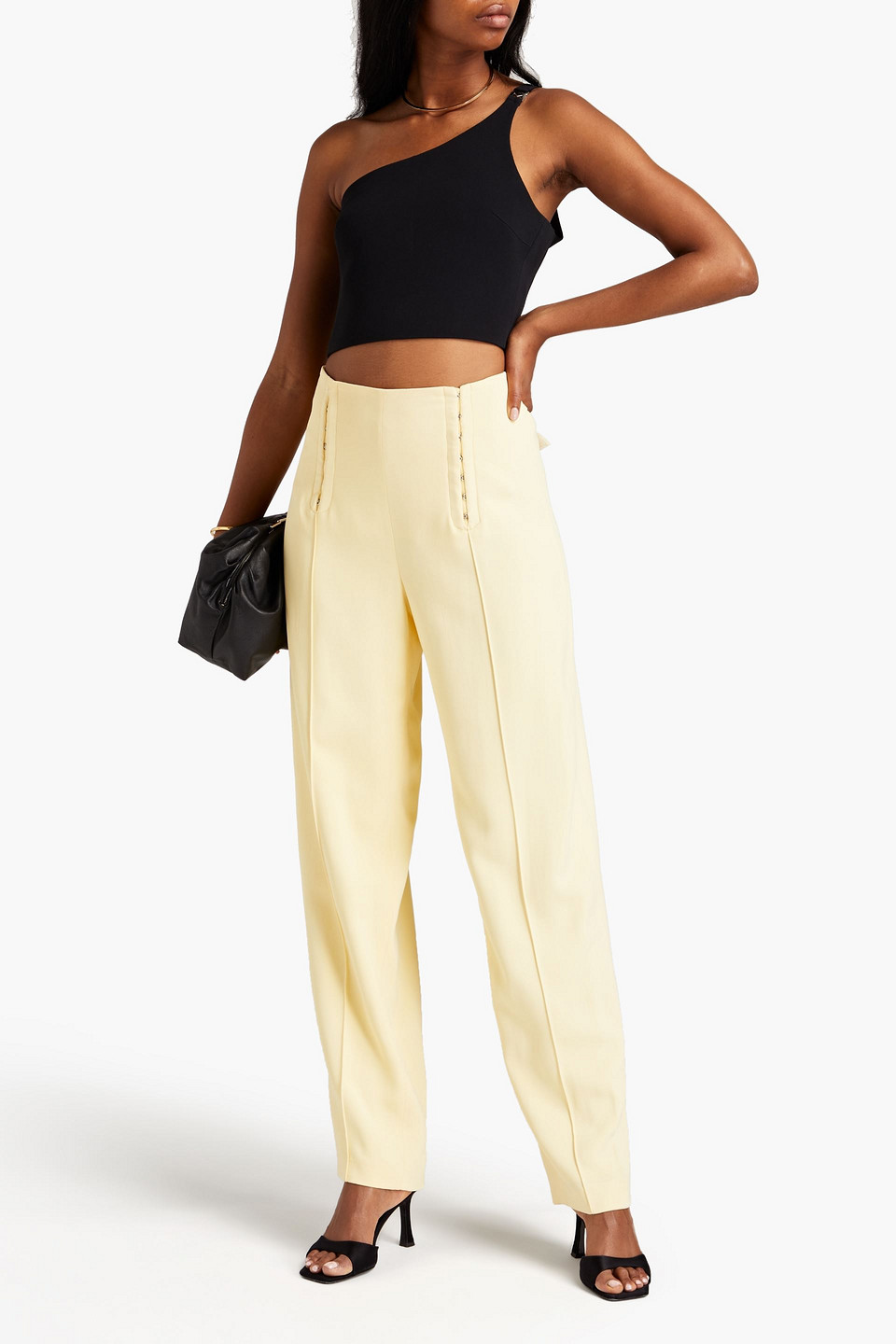 Dion Lee Stretch-cady Tapered Trousers In Pastel Yellow
