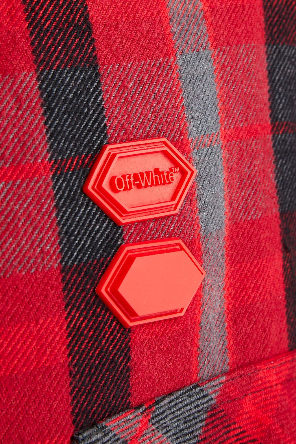 OFF-WHITE™ Checked cotton-blend flannel hooded overshirt