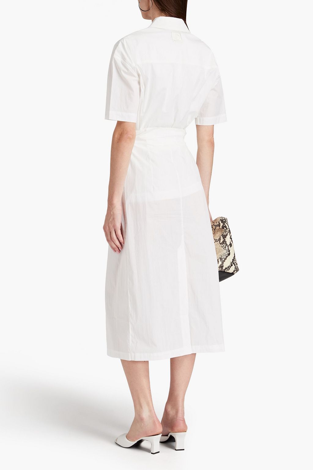 REMAIN BIRGER CHRISTENSEN Amina cotton-blend poplin midi skirt