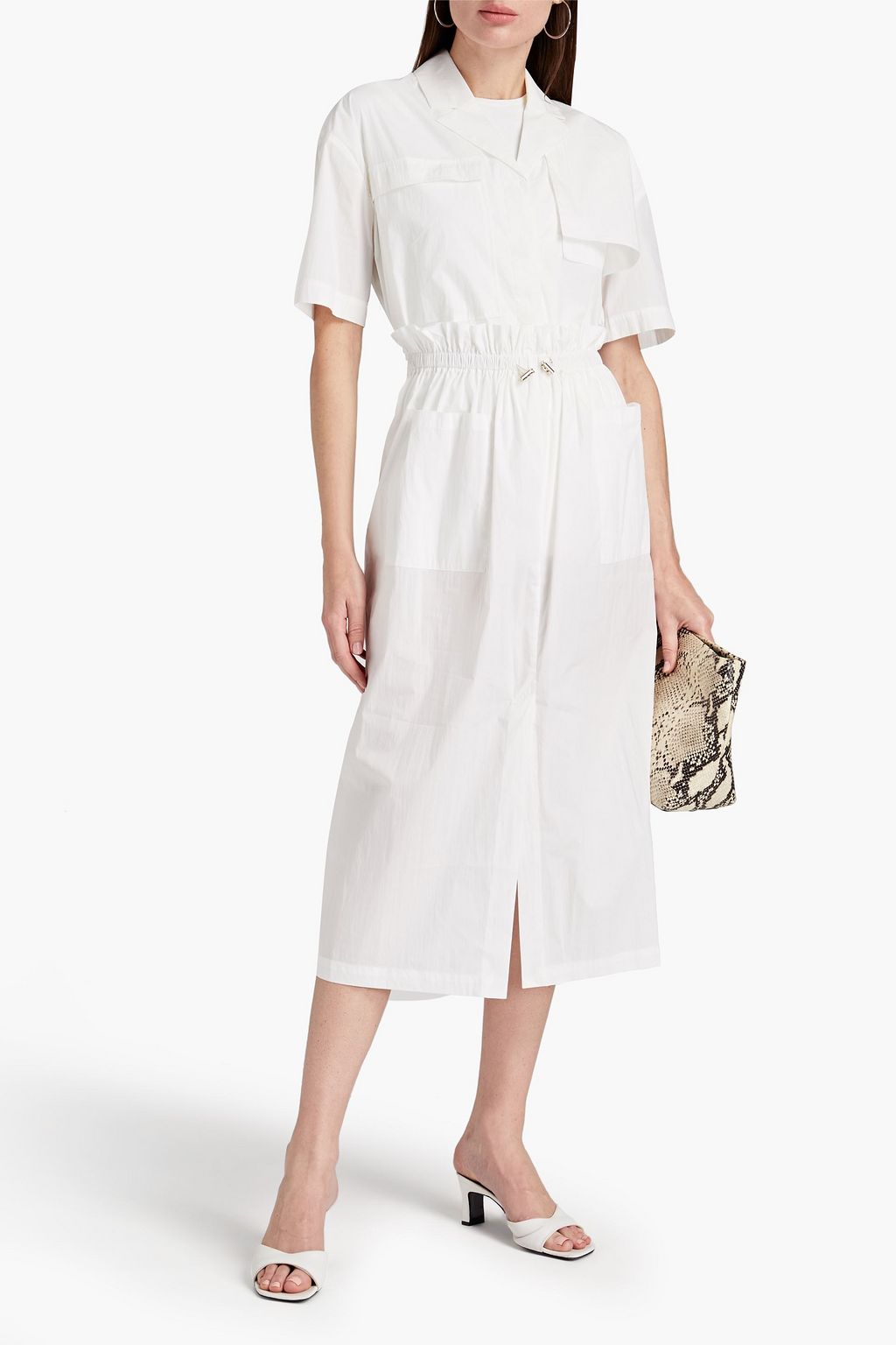 REMAIN BIRGER CHRISTENSEN Amina cotton-blend poplin midi skirt