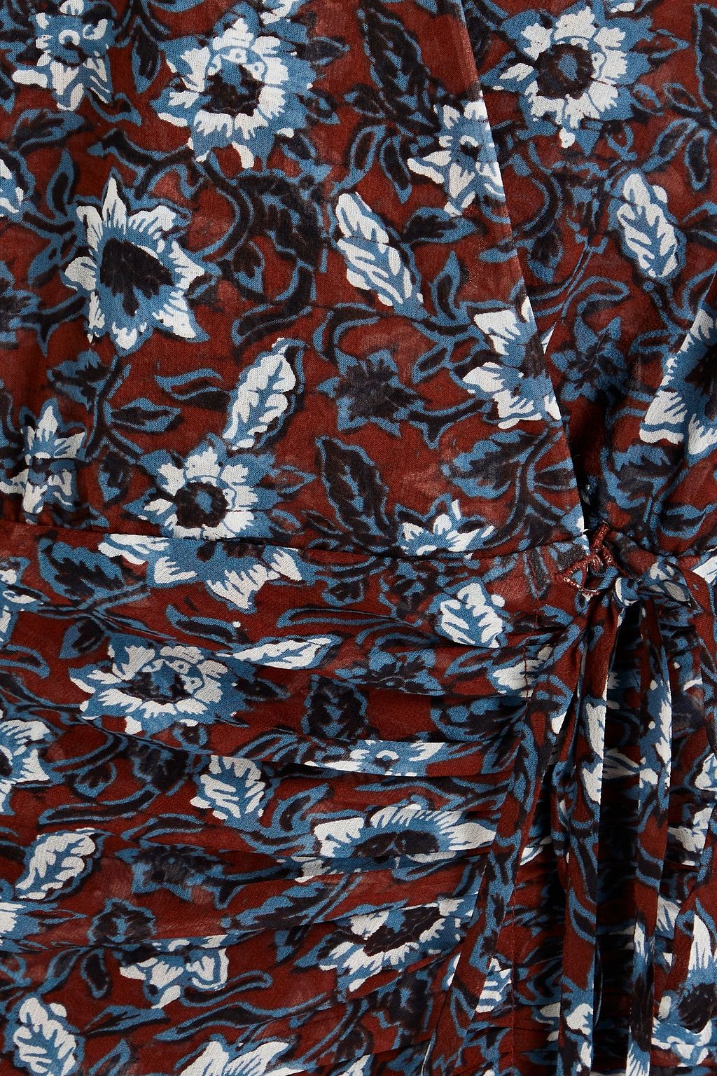 VERONICA BEARD Anjali ruched floral-print silk-georgette mini dress